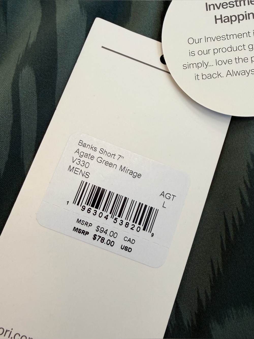 Vuori Banks Short Unlined 7" NWT - Picture 3 of 6